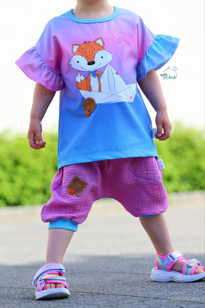 Bio-Jersey Fuchsmatrose blau-pink – Rapport ca. 58cm (+/- 5cm)