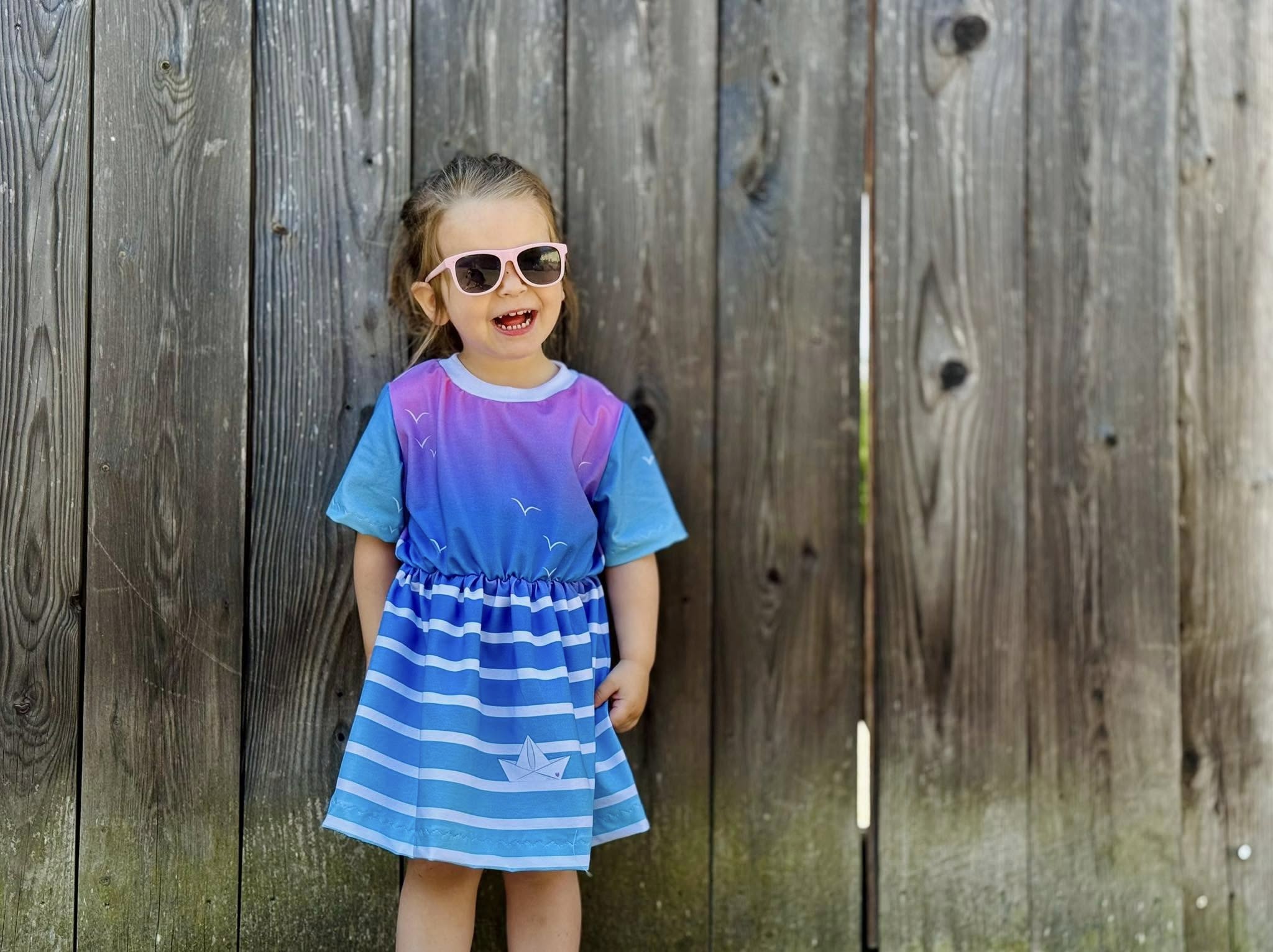 Bio-Jersey Fuchsmatrose blau-pink – Rapport ca. 58cm (+/- 5cm)