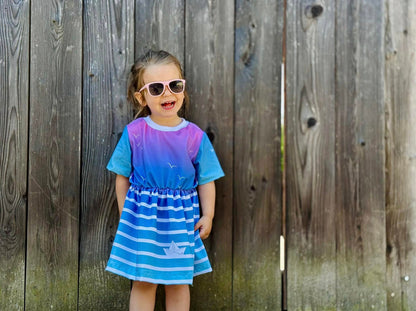 Bio-Jersey Fuchsmatrose blau-pink Streifen – Rapport ca. 58cm (+/- 5cm)