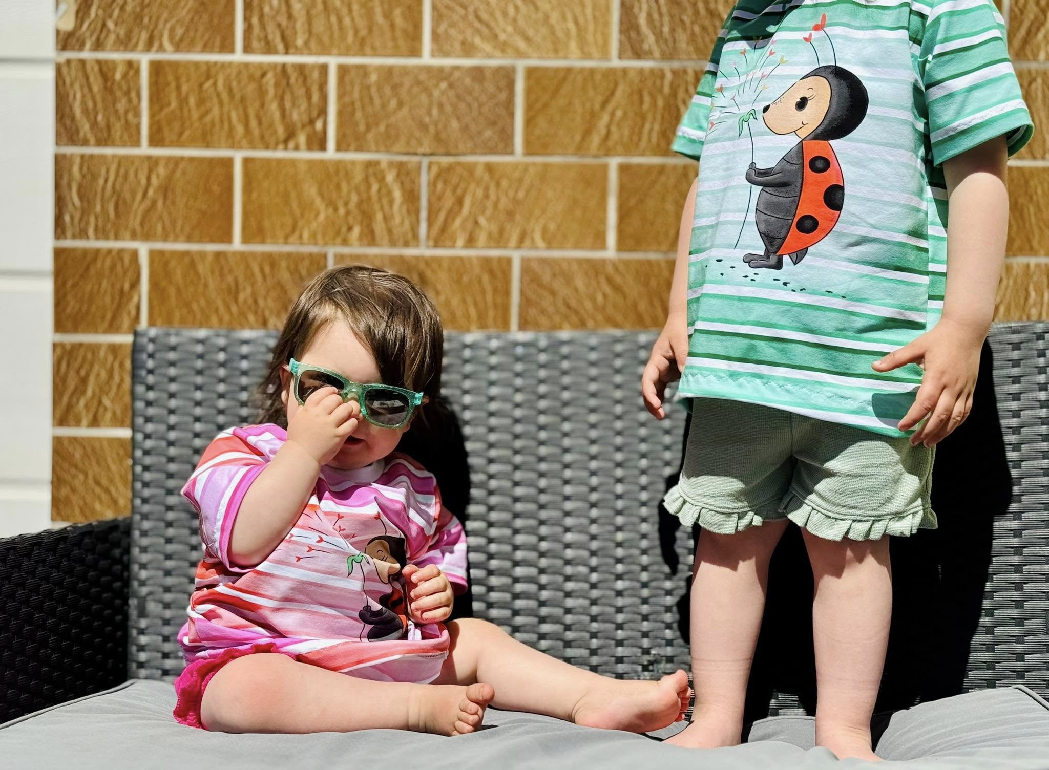 Bio-Jersey Marienkäfer grün - Rapport ca. 58cm (+/- 5cm)