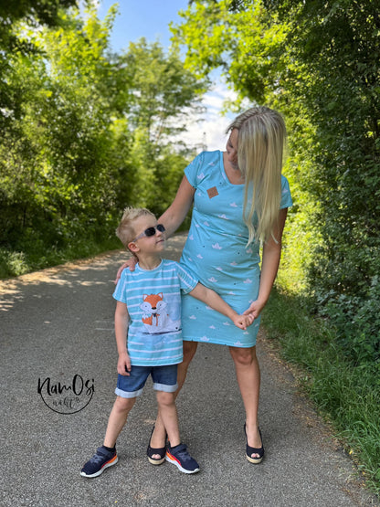 Bio-Jersey Fuchsmatrose türkis – Rapport ca. 58cm (+/- 5cm)