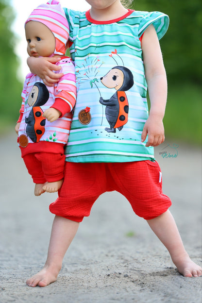 Bio-Jersey Marienkäfer grün - Rapport ca. 58cm (+/- 5cm)