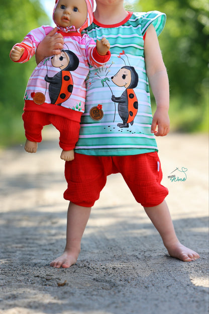 Bio-Jersey Marienkäfer grün - Rapport ca. 58cm (+/- 5cm)