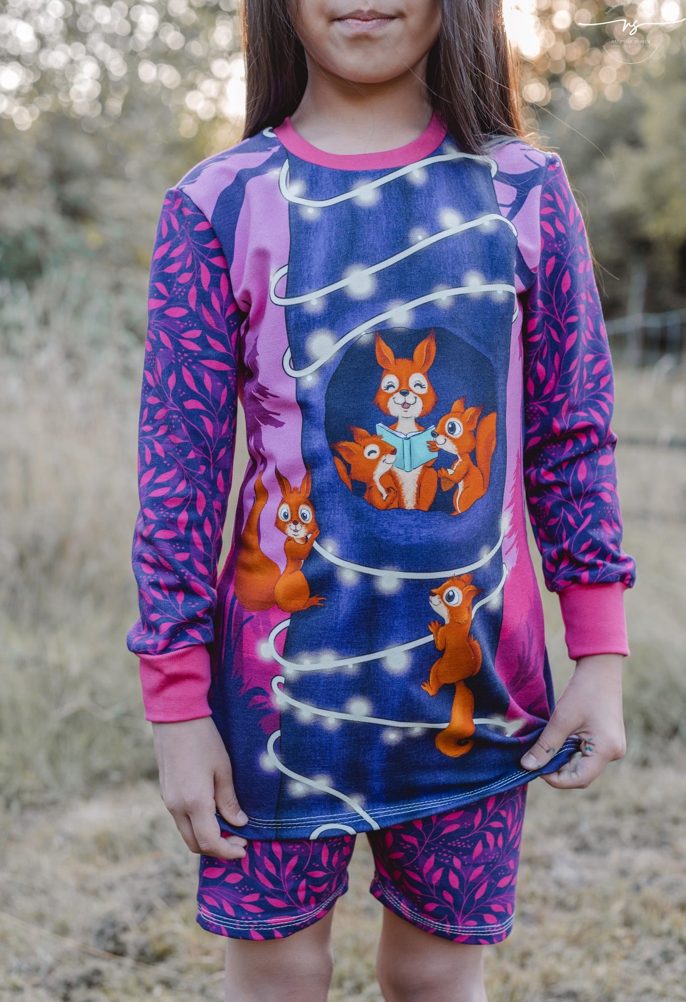 Bio-Sommersweat Eichhörnchenliebe purplelilac 