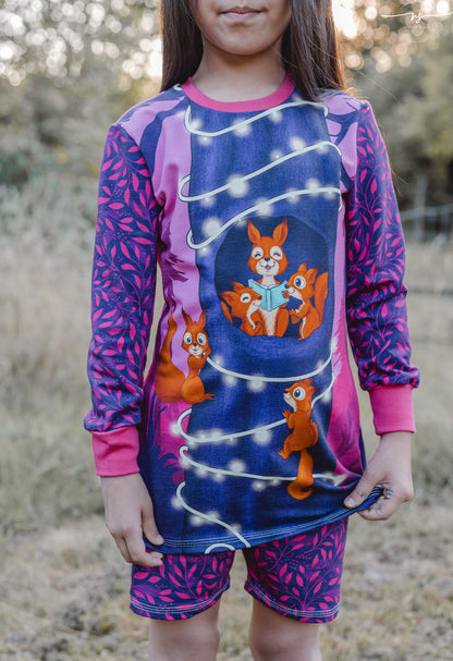 Bio-Sommersweat Eichhörnchenliebe purplelilac 