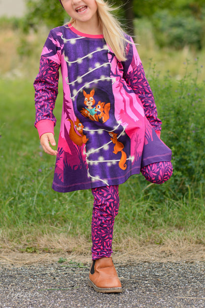 Bio-Sommersweat Eichhörnchenliebe purplelilac 