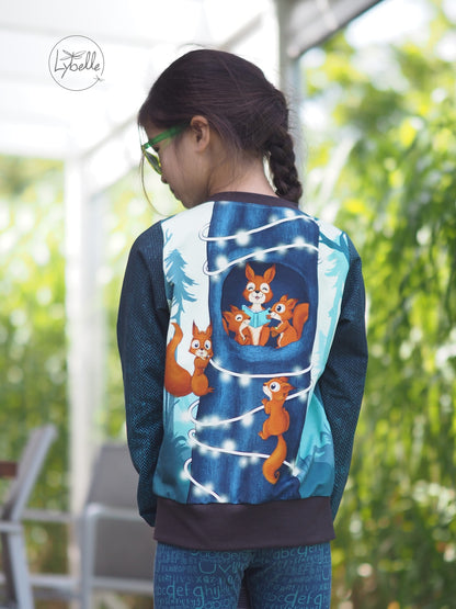 Bio-Sommersweat Eichhörnchenliebe royalblue 