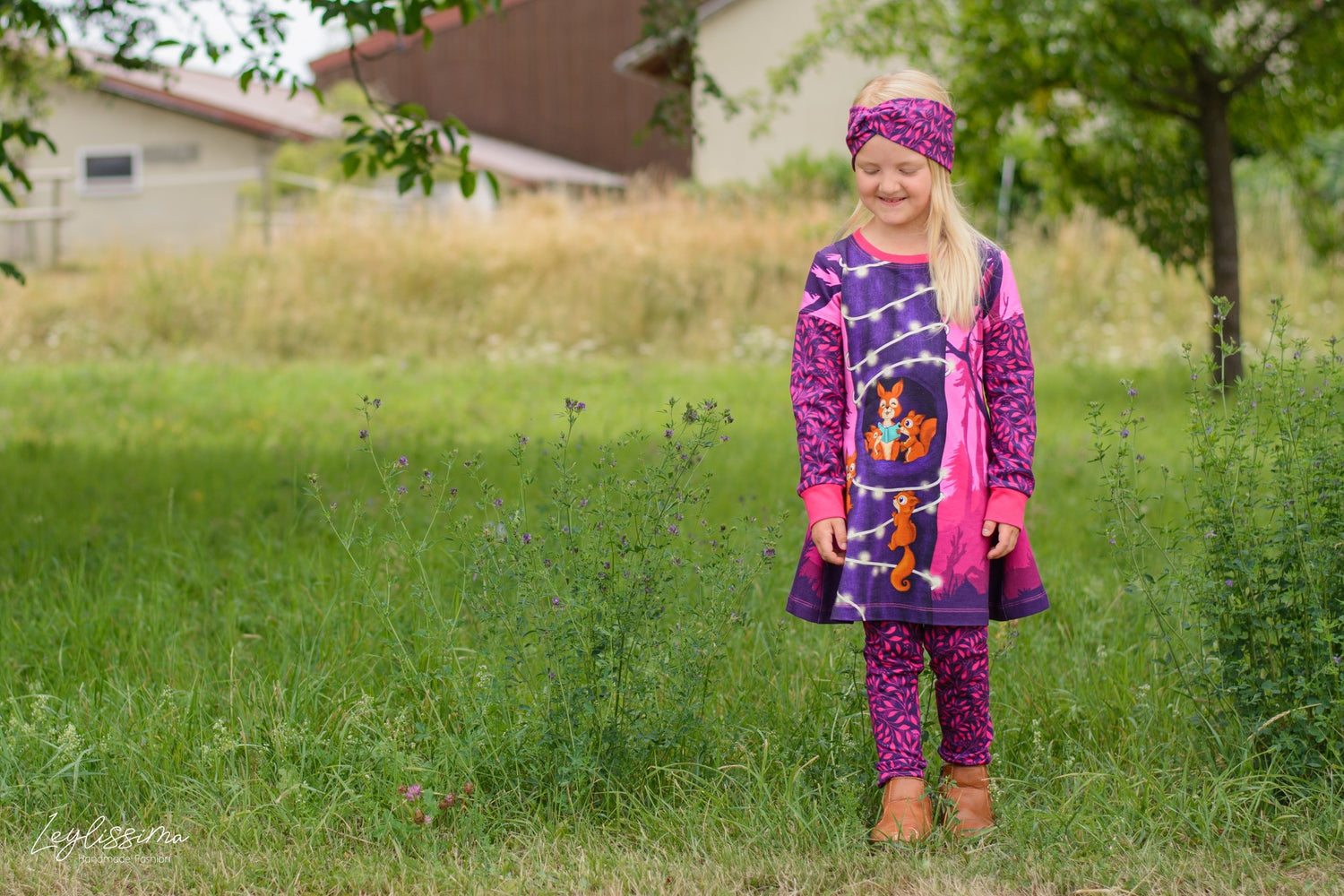 Bio-Sommersweat Eichhörnchenliebe purplelilac 