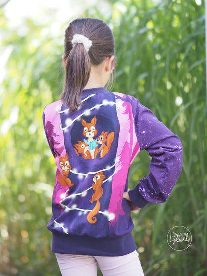 Bio-Sommersweat Eichhörnchenliebe purplelilac 