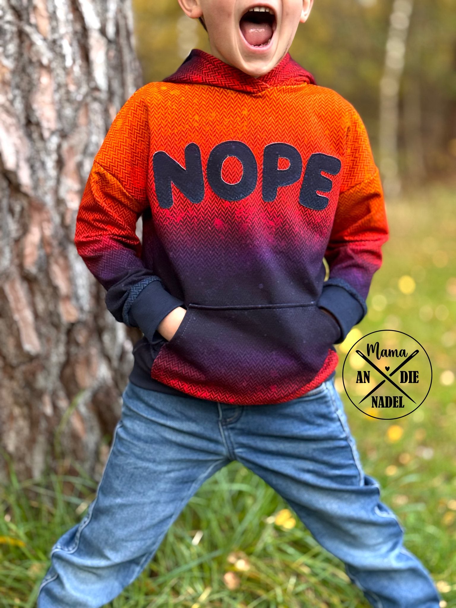 0,5m Bio-Sommersweat Fischgrät Dirty Herringbone gradient sunset 03