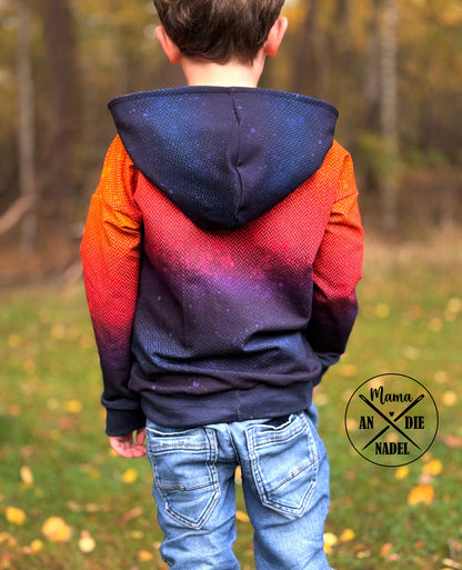 0,5m Bio-Sommersweat Fischgrät Dirty Herringbone gradient sunset 03