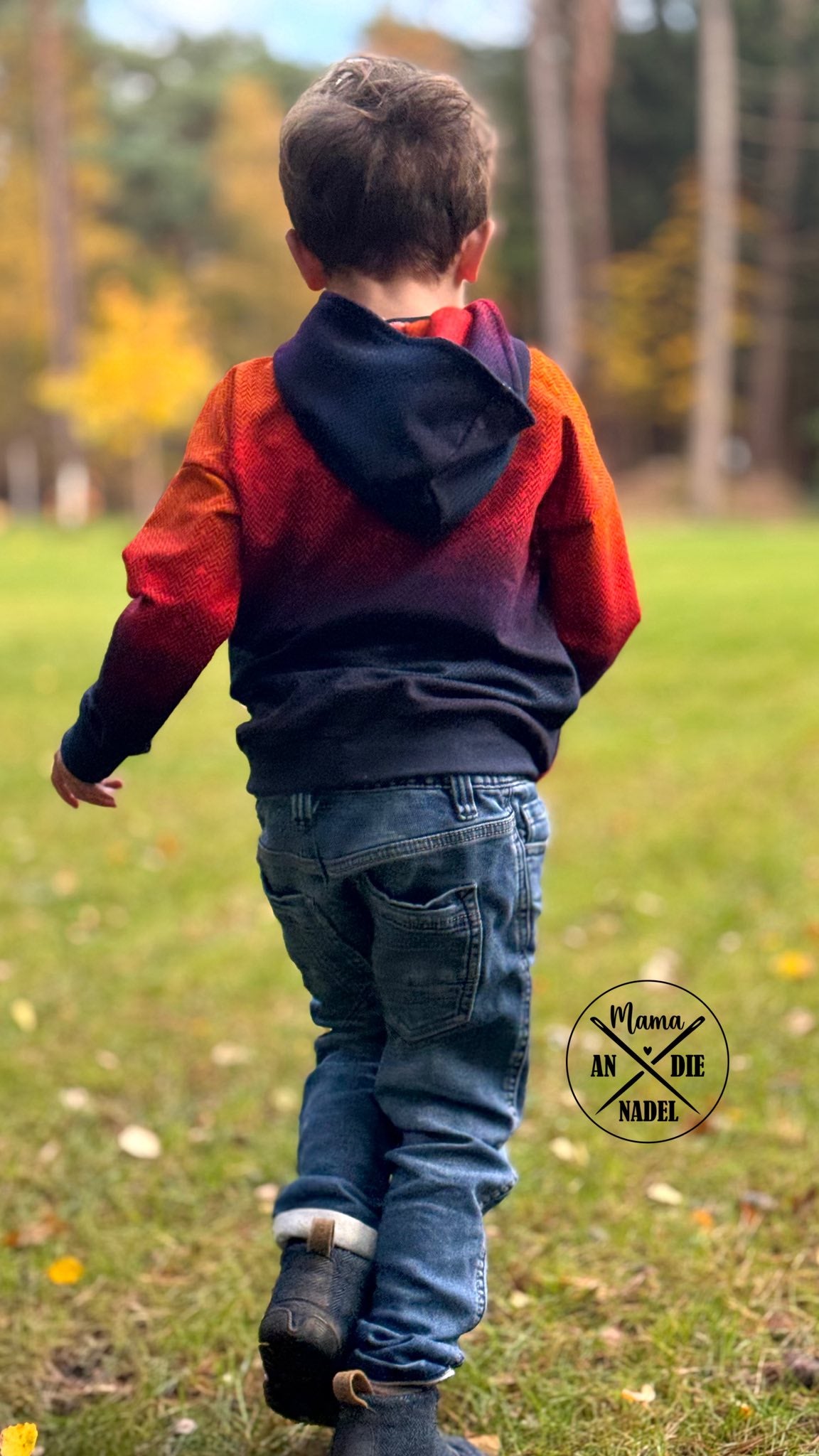 0,5m Bio-Sommersweat Fischgrät Dirty Herringbone gradient sunset 03