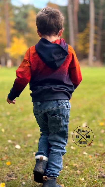 0,5m Bio-Sommersweat Fischgrät Dirty Herringbone gradient sunset 03