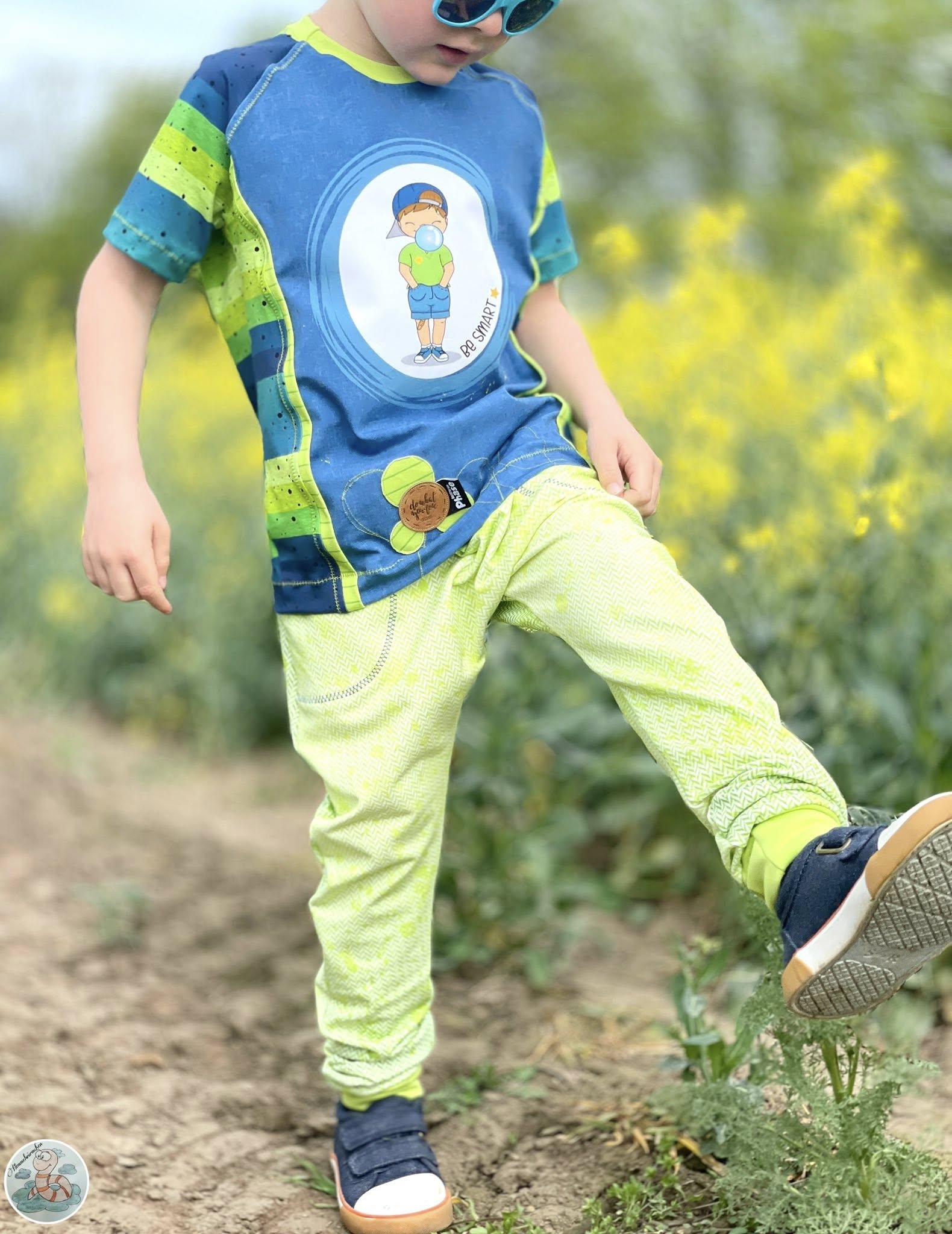 0,5m Bio-Sommersweat Fischgrät Dirty Herringbone gradient light green