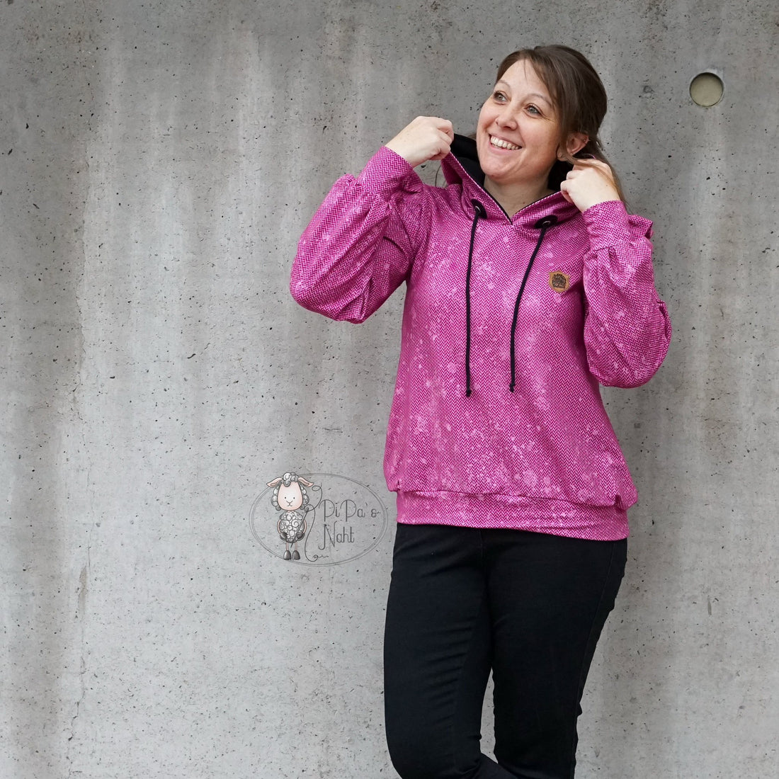 0,5m Bio-Sommersweat Fischgrät Dirty Herringbone berry