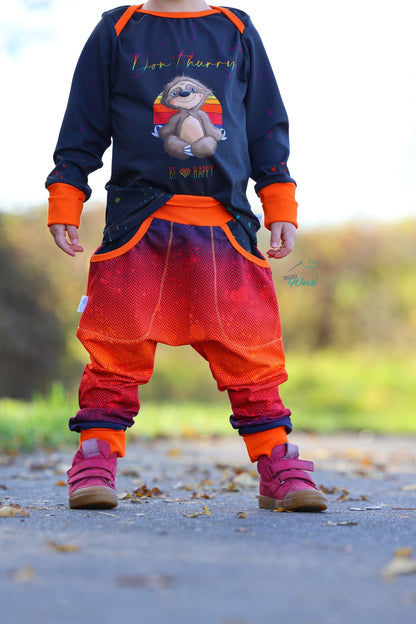 0,5m Bio-Sommersweat Fischgrät Dirty Herringbone gradient sunset 03