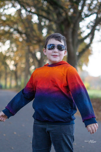 0,5m Bio-Sommersweat Fischgrät Dirty Herringbone gradient sunset 03