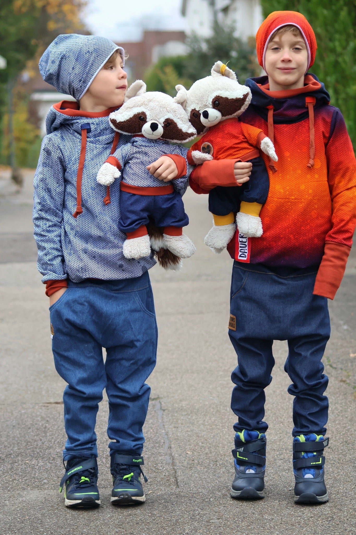 0,5m Bio-Sommersweat Fischgrät Dirty Herringbone gradient sunset 03