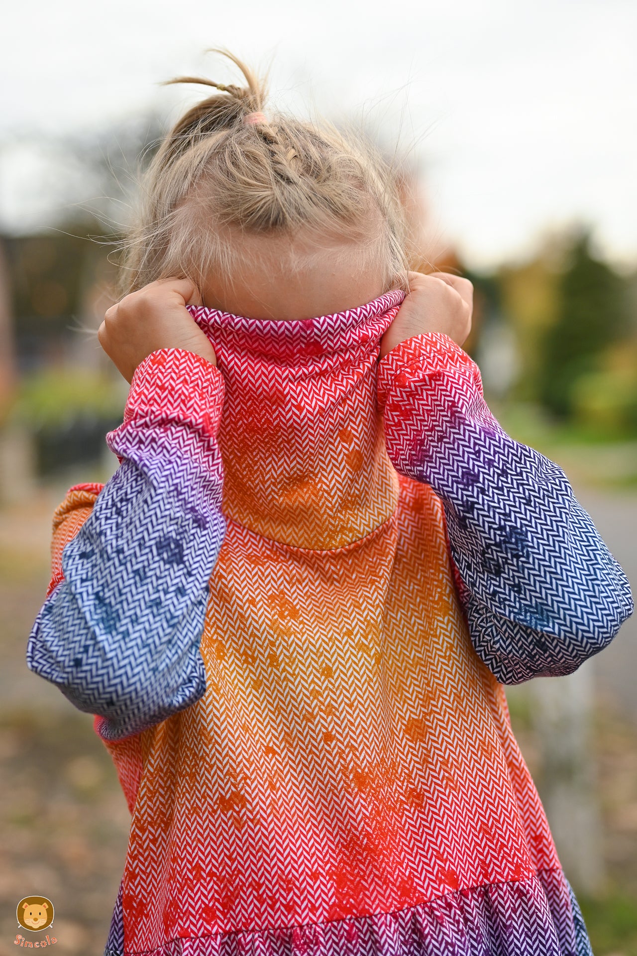 0,5m Bio-Sommersweat Fischgrät Dirty Herringbone gradient sunset 02