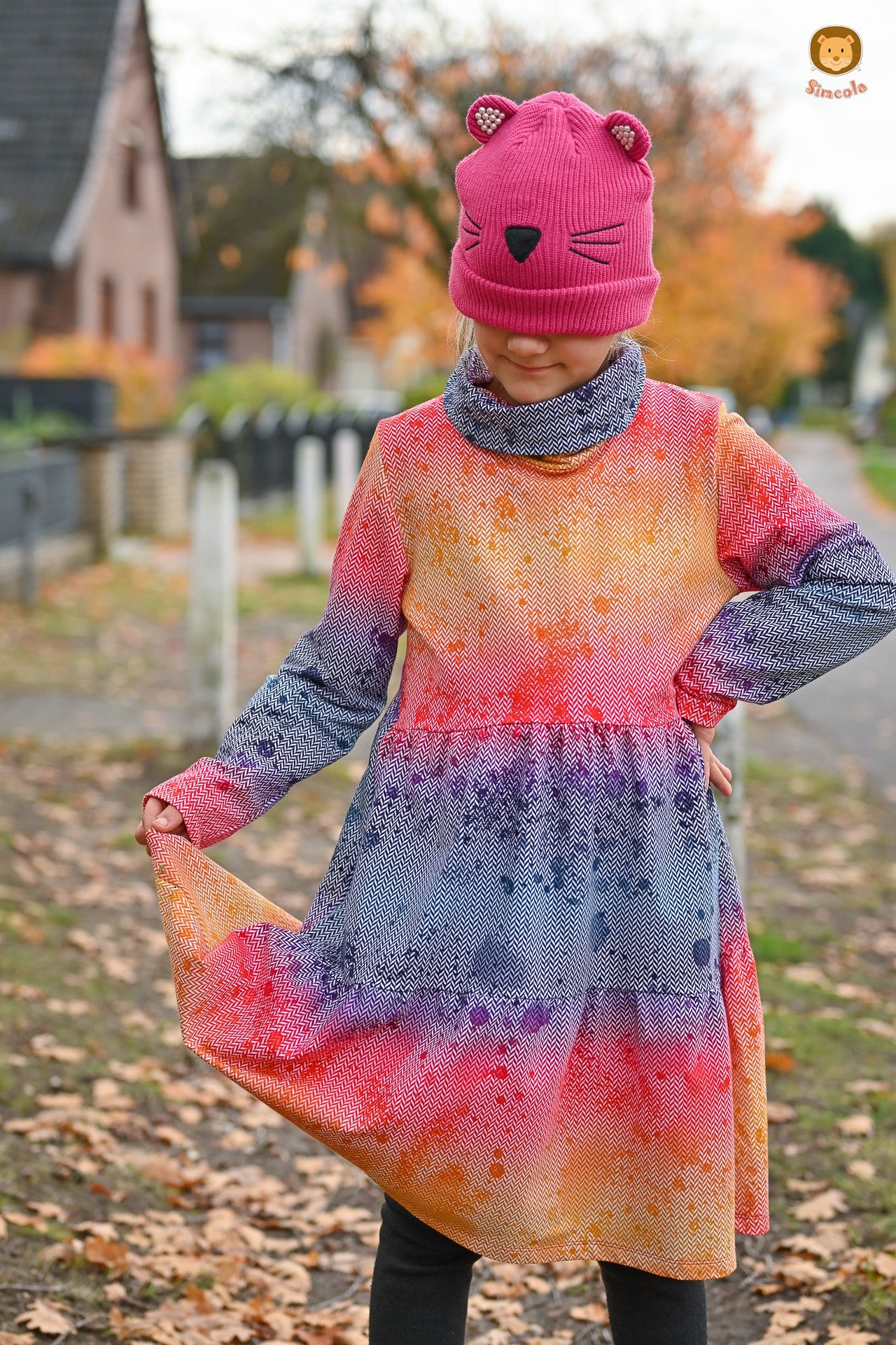 0,5m Bio-Sommersweat Fischgrät Dirty Herringbone gradient sunset 02