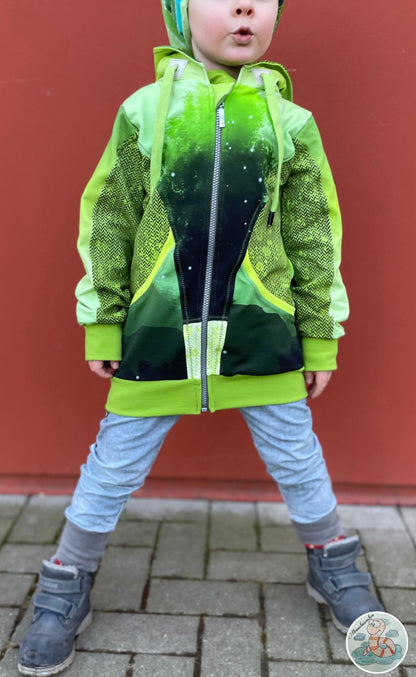 0,5m Bio-Sommersweat Fischgrät Dirty Herringbone gradient light green