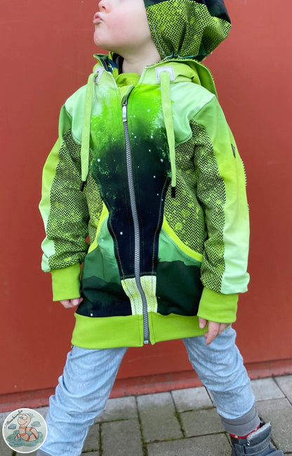 0,5m Bio-Sommersweat Fischgrät Dirty Herringbone gradient light green