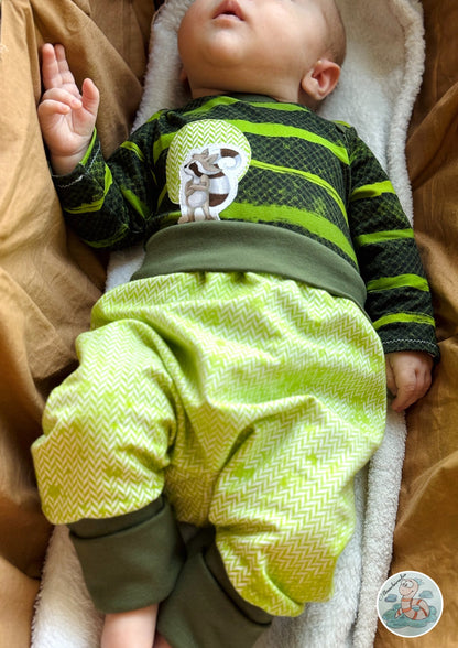 0,5m Bio-Sommersweat Fischgrät Dirty Herringbone gradient light green