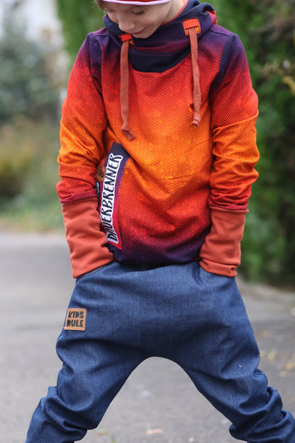 0,5m Bio-Sommersweat Fischgrät Dirty Herringbone gradient sunset 03