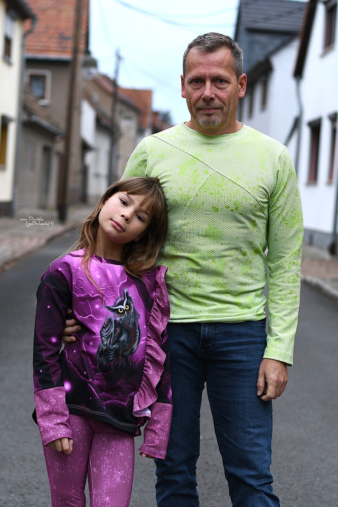 0,5m Bio-Sommersweat Fischgrät Dirty Herringbone gradient light green