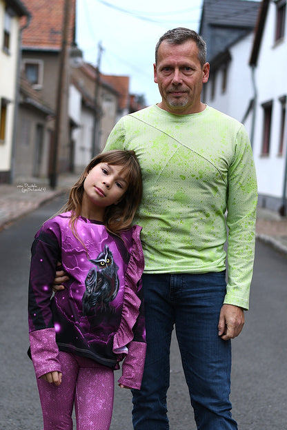 0,5m Bio-Sommersweat Fischgrät Dirty Herringbone gradient light green