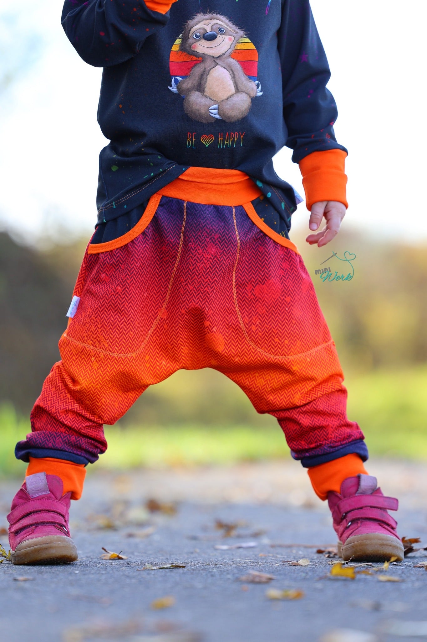 0,5m Bio-Sommersweat Fischgrät Dirty Herringbone gradient sunset 03