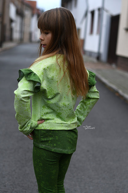 0,5m Bio-Sommersweat Fischgrät Dirty Herringbone gradient light green