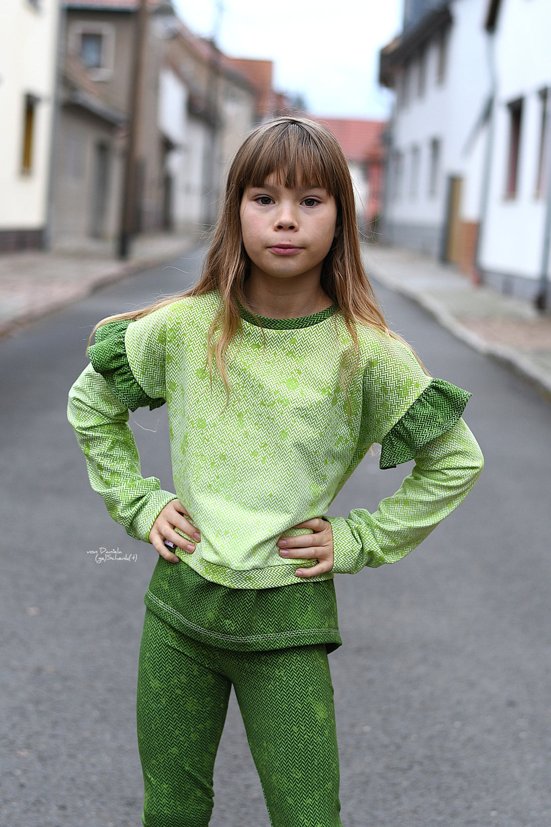 0,5m Bio-Sommersweat Fischgrät Dirty Herringbone gradient light green