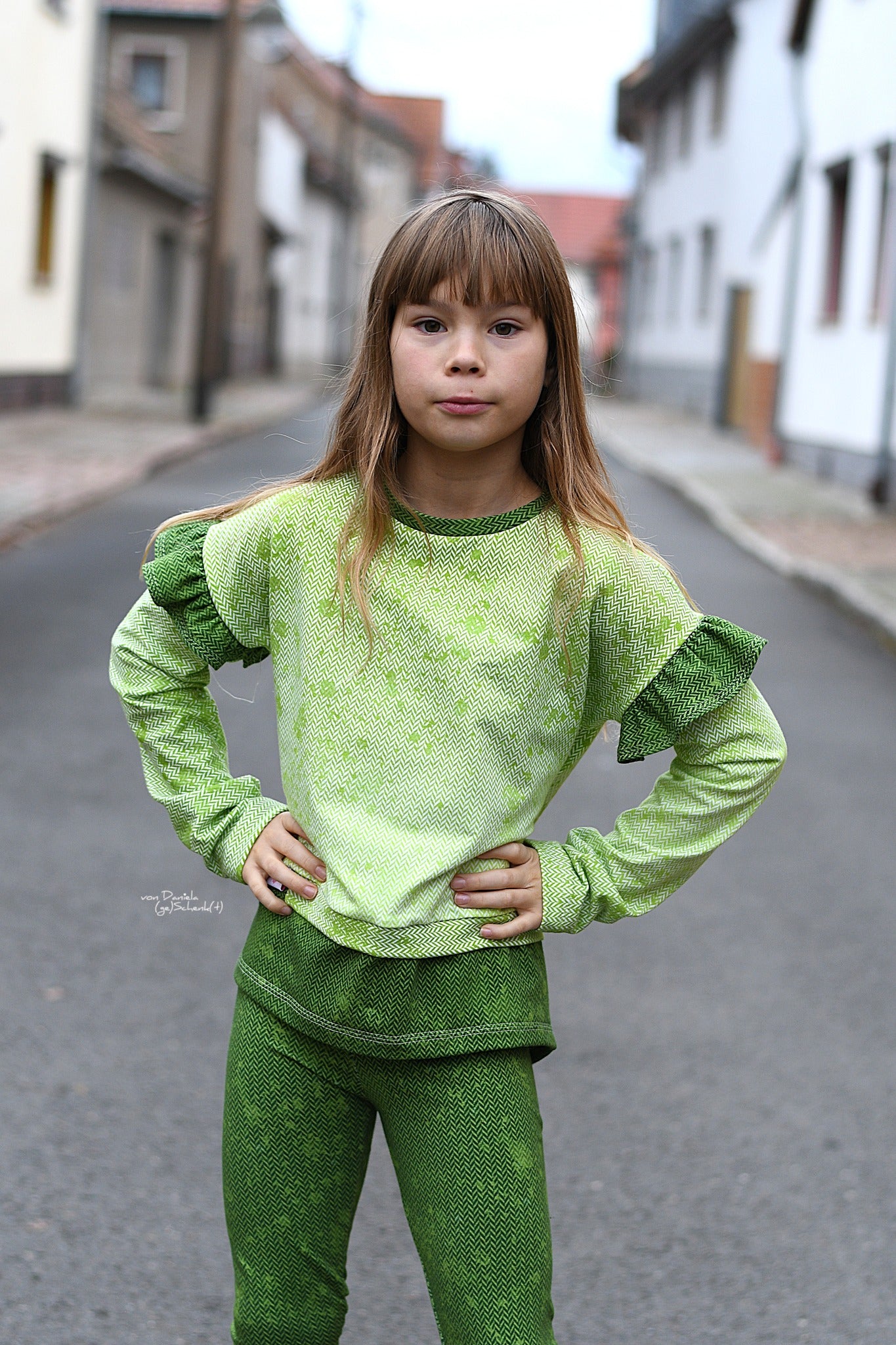 0,5m Bio-Sommersweat Fischgrät Dirty Herringbone gradient light green