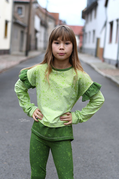 0,5m Bio-Sommersweat Fischgrät Dirty Herringbone gradient light green