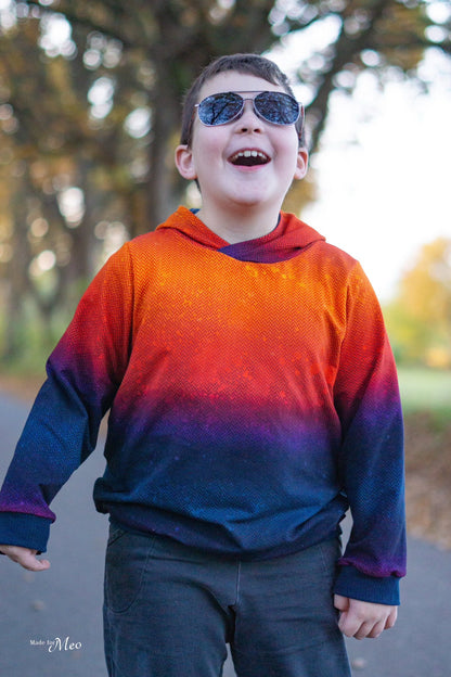 0,5m Bio-Sommersweat Fischgrät Dirty Herringbone gradient sunset 03