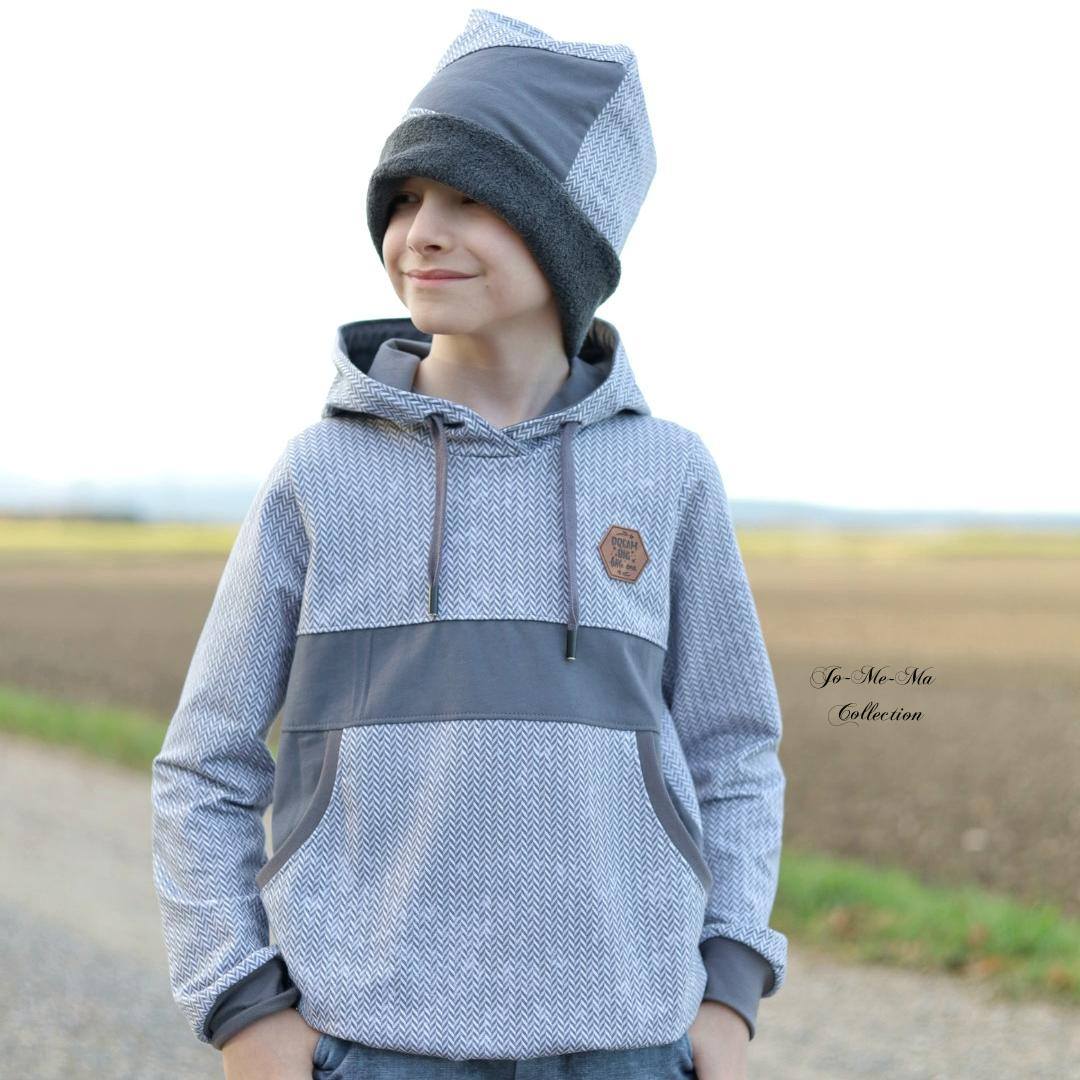 0,5m Bio-Sommersweat Fischgrät Dirty Herringbone light grey