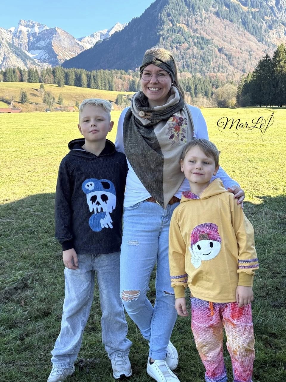 0,5m Bio-Sommersweat Fischgrät Dirty Herringbone gradient sunset 02