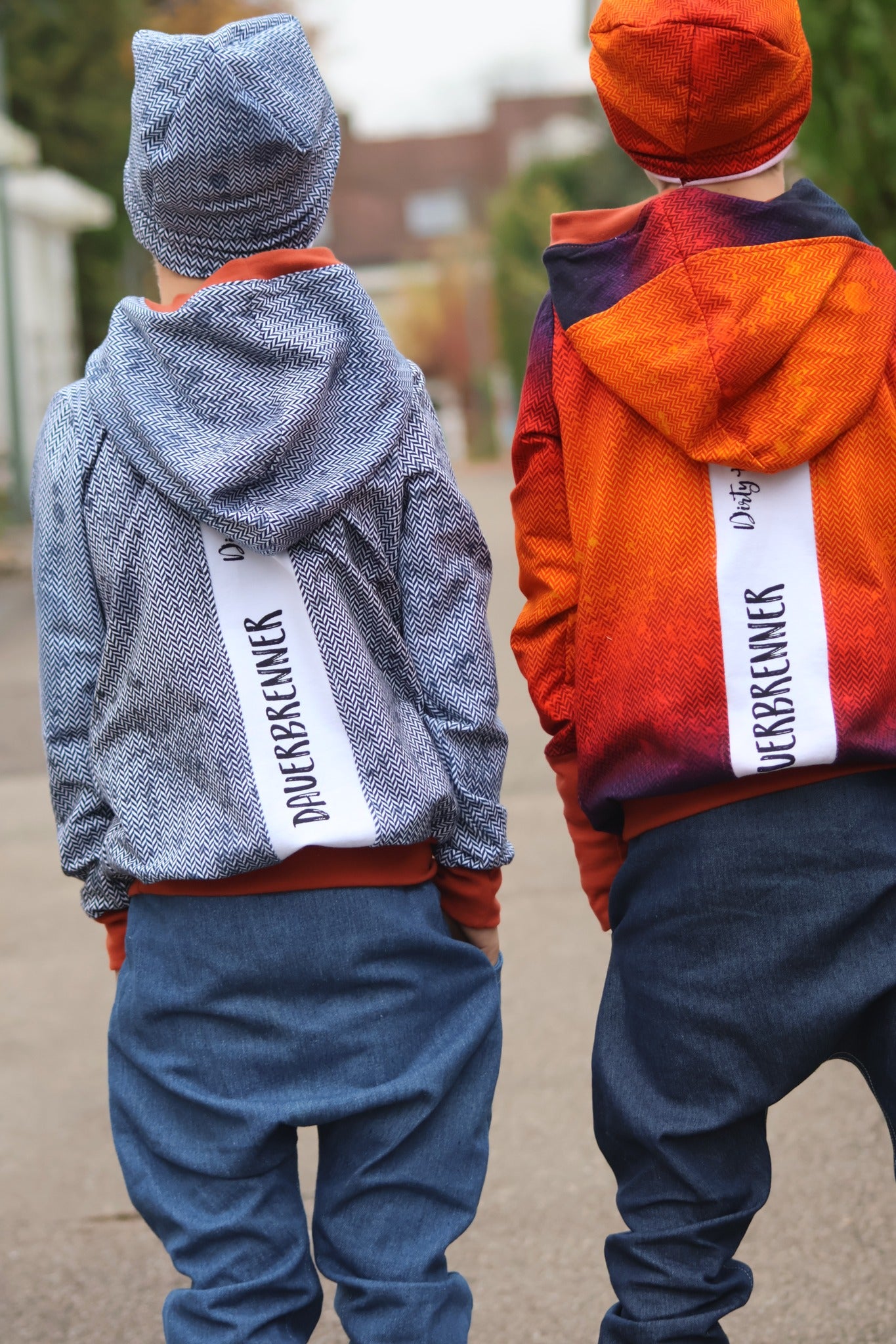 0,5m Bio-Sommersweat Fischgrät Dirty Herringbone gradient sunset 03