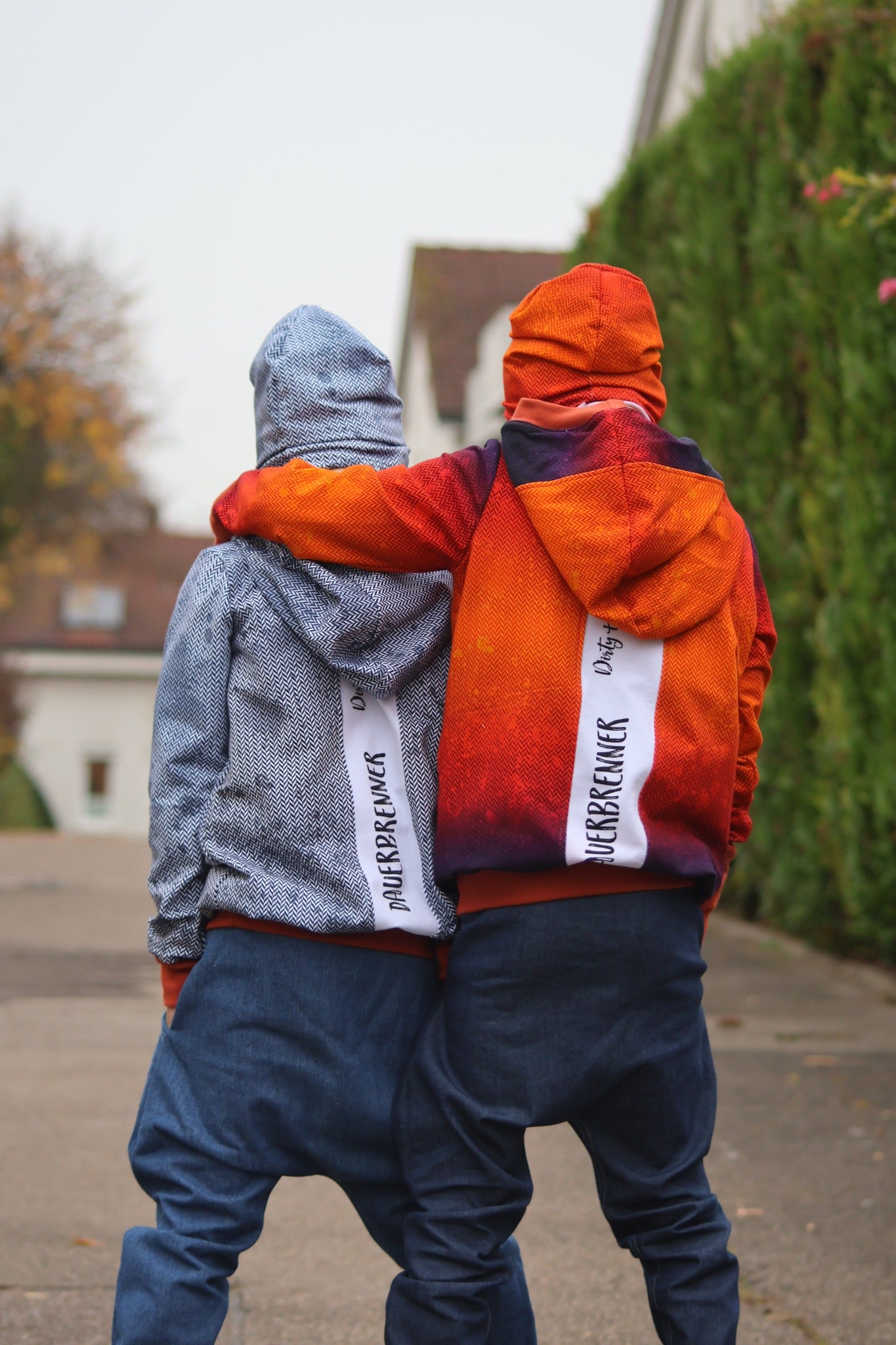 0,5m Bio-Sommersweat Fischgrät Dirty Herringbone gradient sunset 03