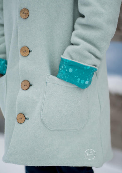 0,5m Bio-Baumwollfleece mint melange