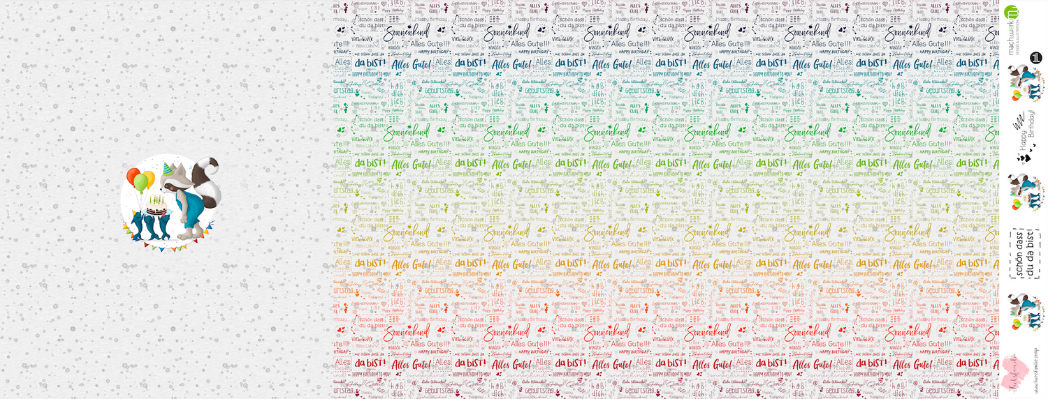 Bio-Jersey Charlie "Geburtstag" hellgrau rainbow 