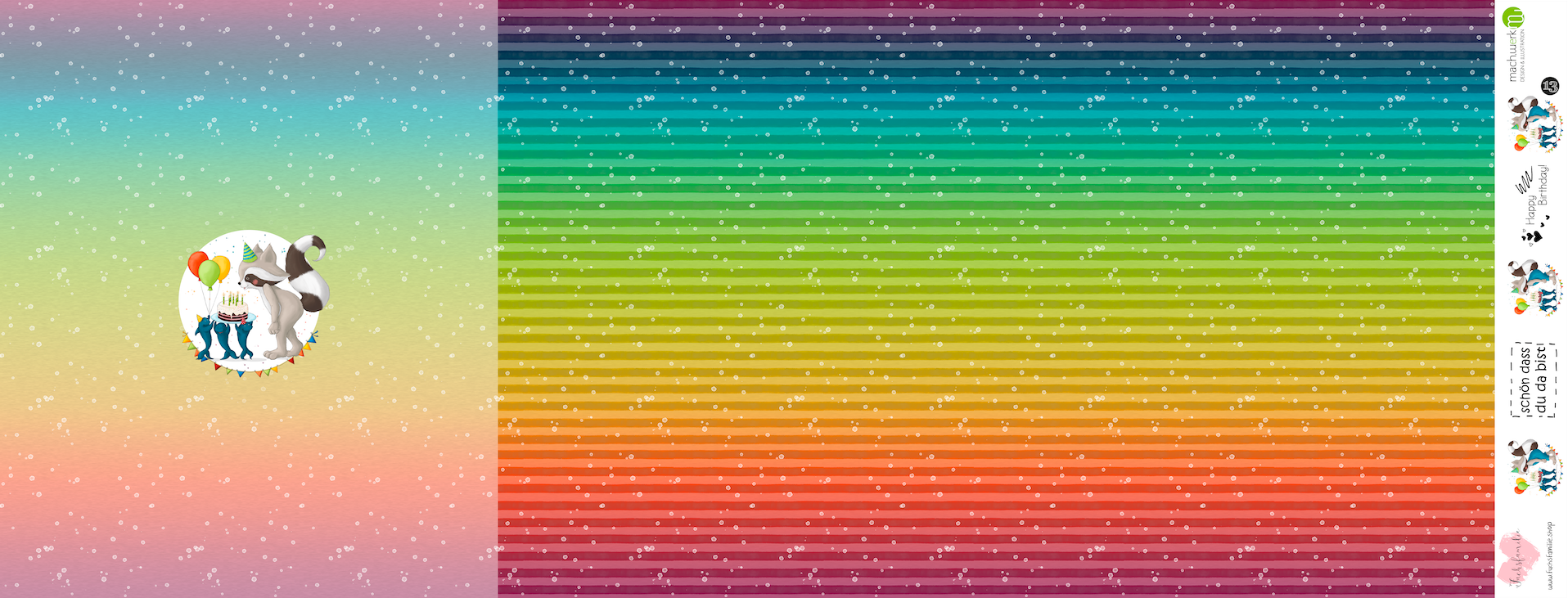 Bio-Jersey Charlie "Geburtstag" rainbow pastell 