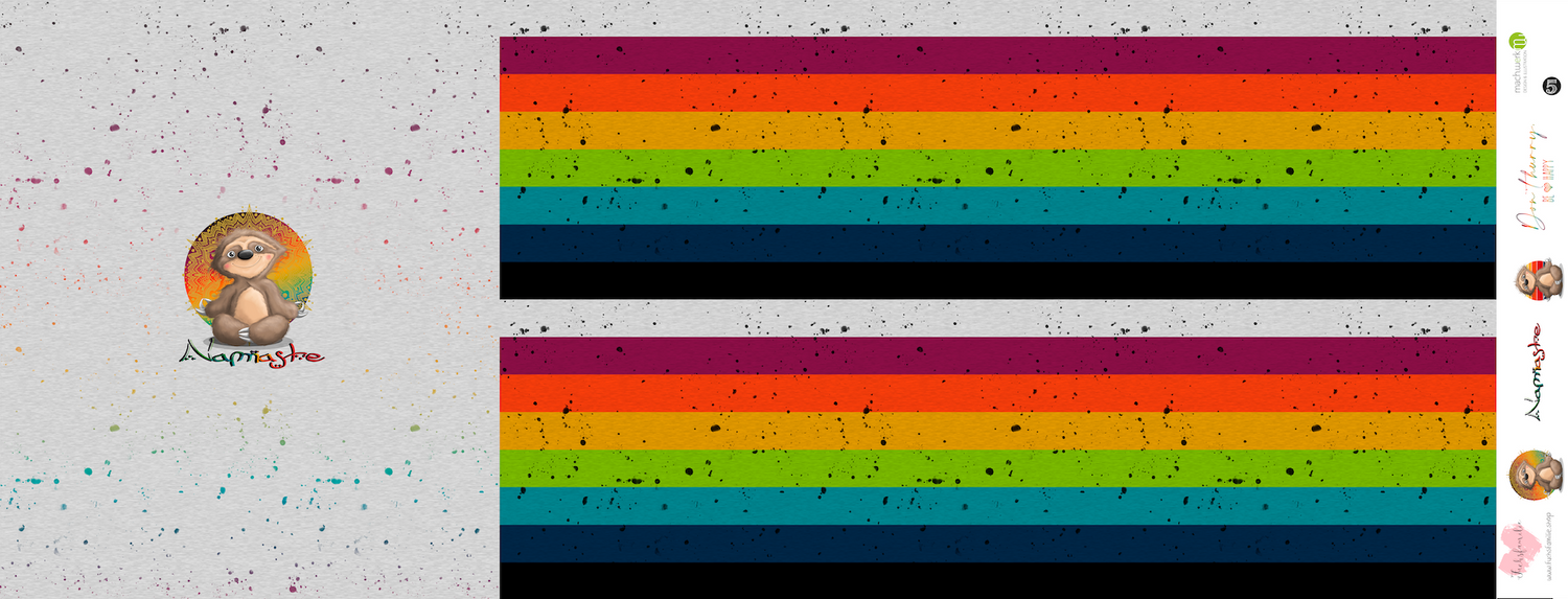 Bio-Sommersweat Faultier Namaste hellgrau meliert 