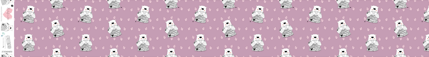 0,5m Bio-Sommersweat Zitronenbär mauve 