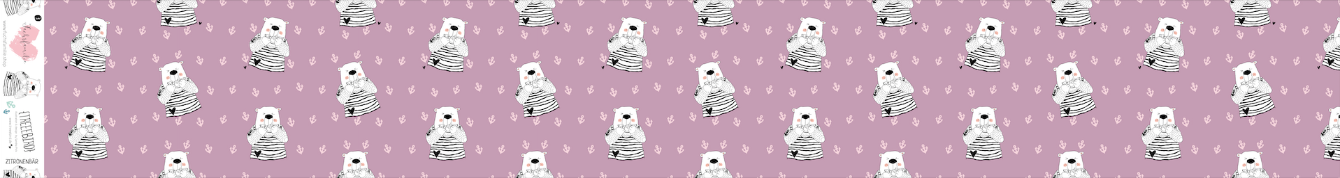 0,5m Bio-Sommersweat Zitronenbär mauve 