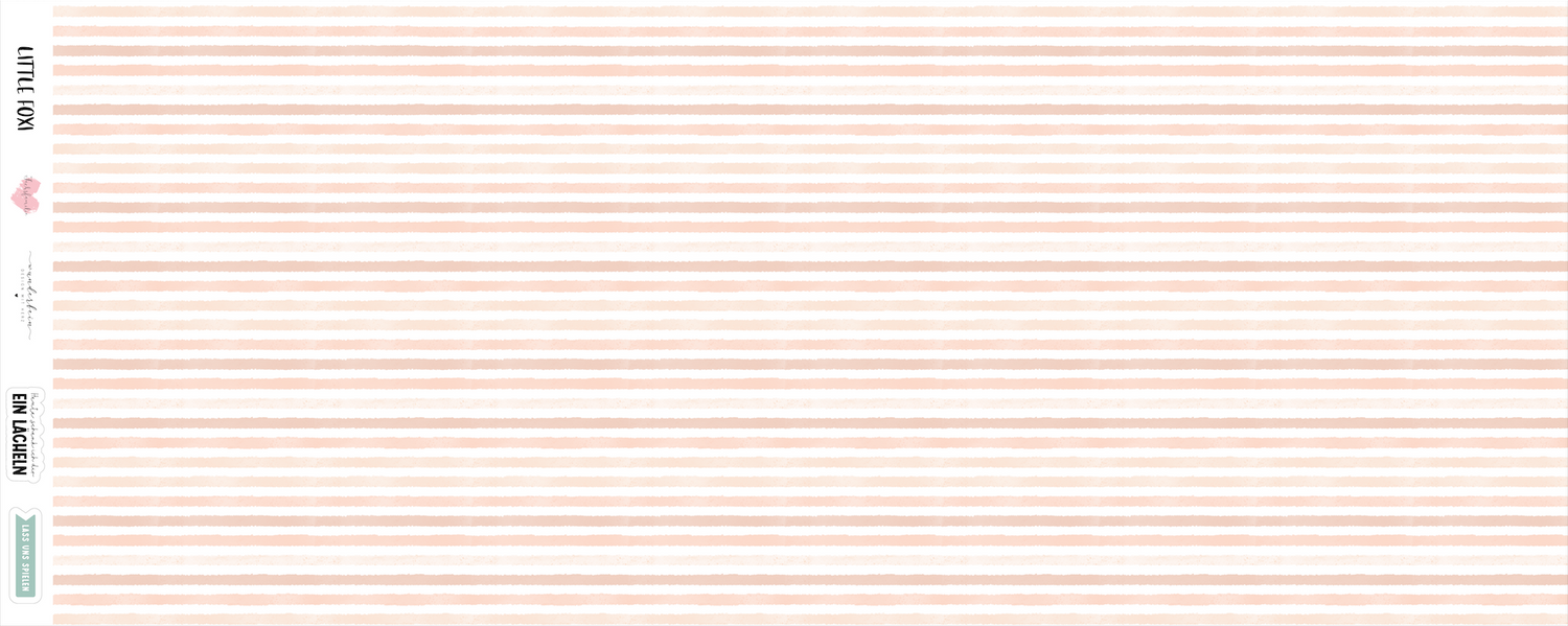 0,5m Bio-Sommersweat Little Fox Aquarellstreifen peach