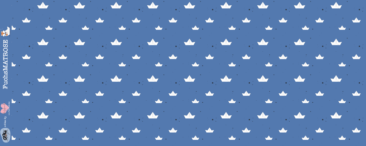 0,5m Bio-Jersey Fuchsmatrose blau Schiffchen Kombi