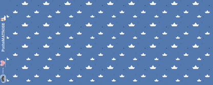 0,5m Bio-Jersey Fuchsmatrose blau Schiffchen Kombi