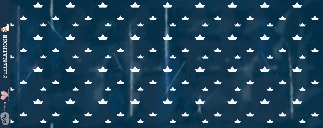 0,5m Bio-Jersey Fuchsmatrose dunkelblau Schiffchen